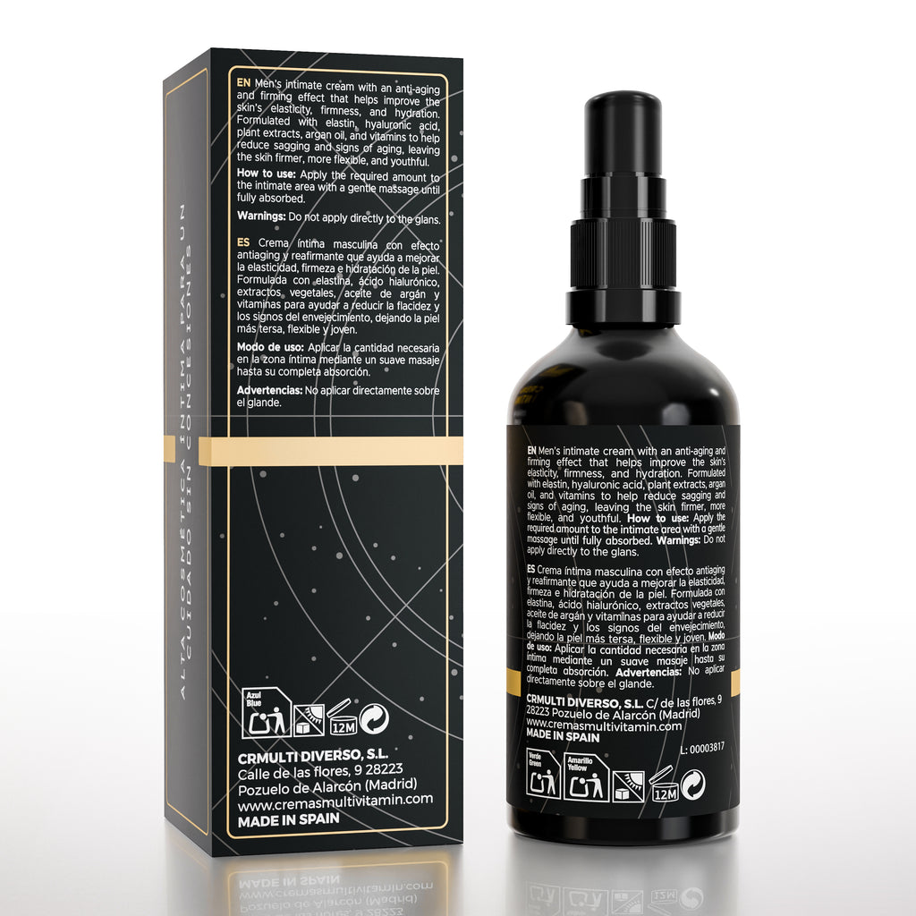 Multivitamin Crema Revitalizante Íntima Masculina con Maca, Sangre de Grado y Ginseng, Fórmula Completa, 100 ml
