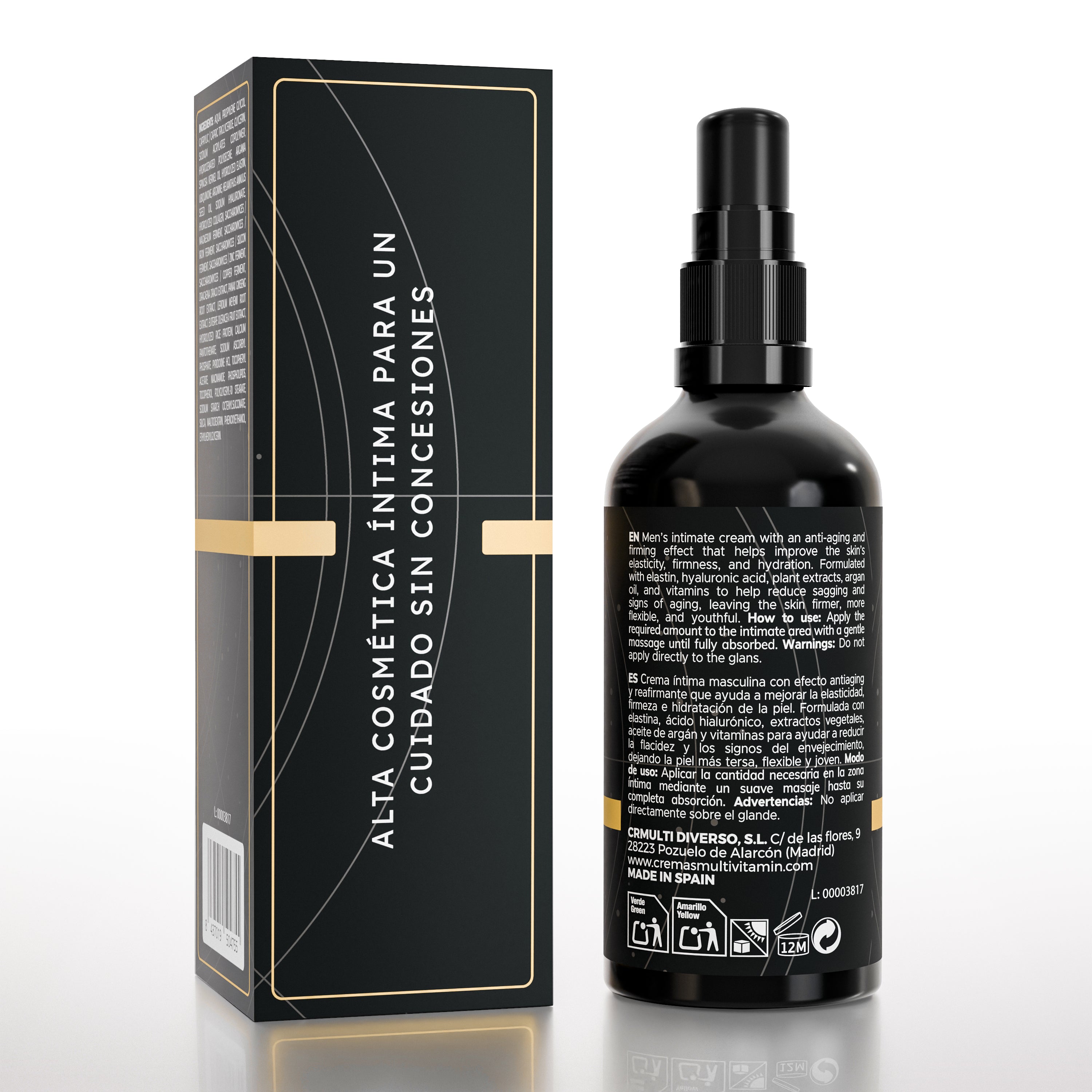 Multivitamin Crema Revitalizante Íntima Masculina con Maca, Sangre de Grado y Ginseng, Fórmula Completa, 100 ml