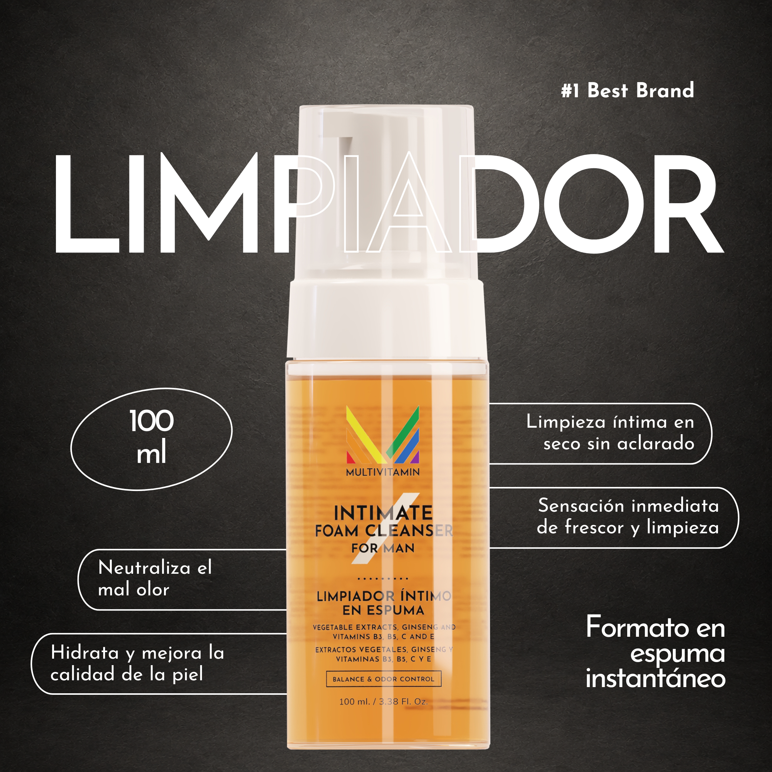 Limpiador en seco genital masculino. Limpiador en seco para hombres